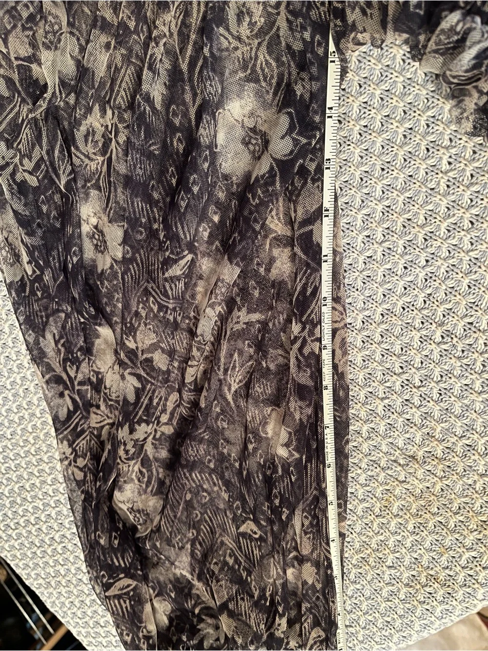 Free People Black Floral Ruched Mesh Sheer Balloon Sleeve Top s/p